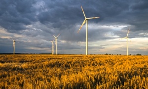 Germany gets much of its renewable energy from wind farms, including this one in a farmers’ field. Photo credit: Shutterstock